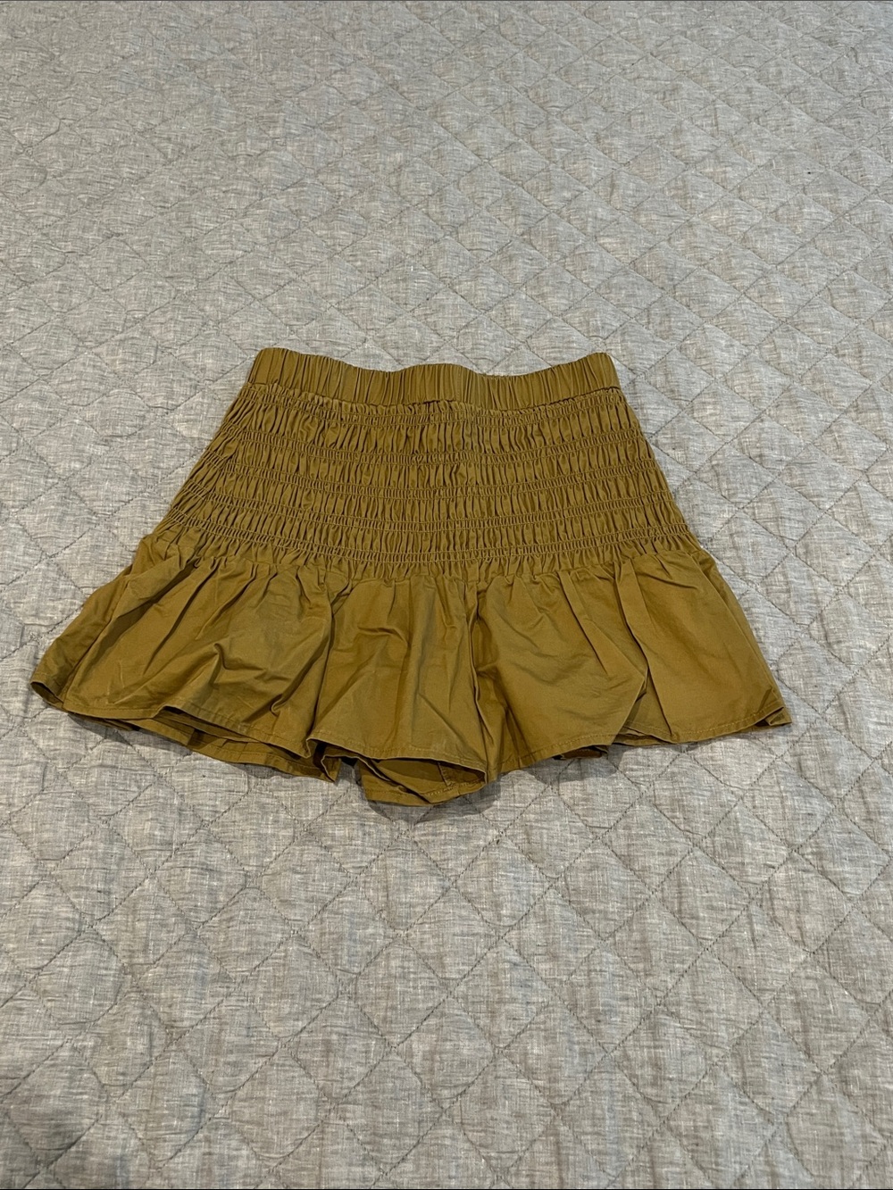 Smocked Ruffle skort in Olive Green
